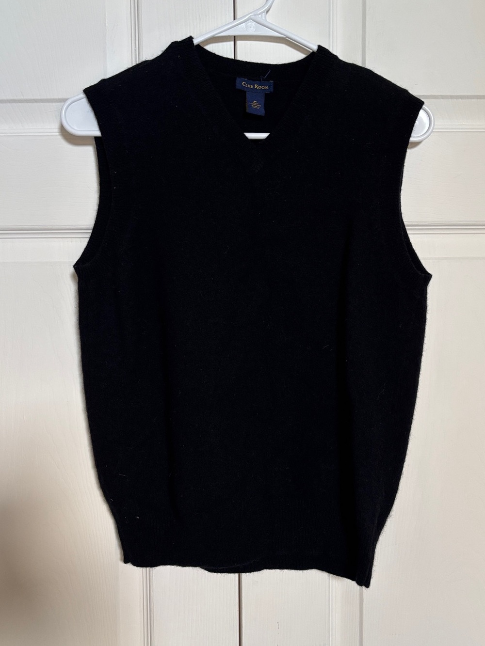 Club Room Men’s 100% Lambswool Sweater Vest Black V-Neck Size M